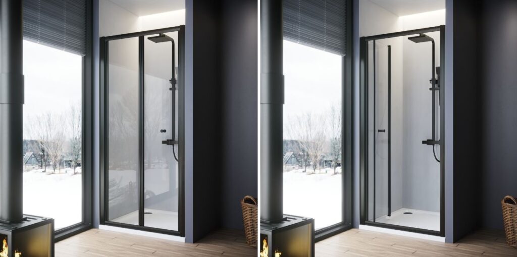 black shower enclosure